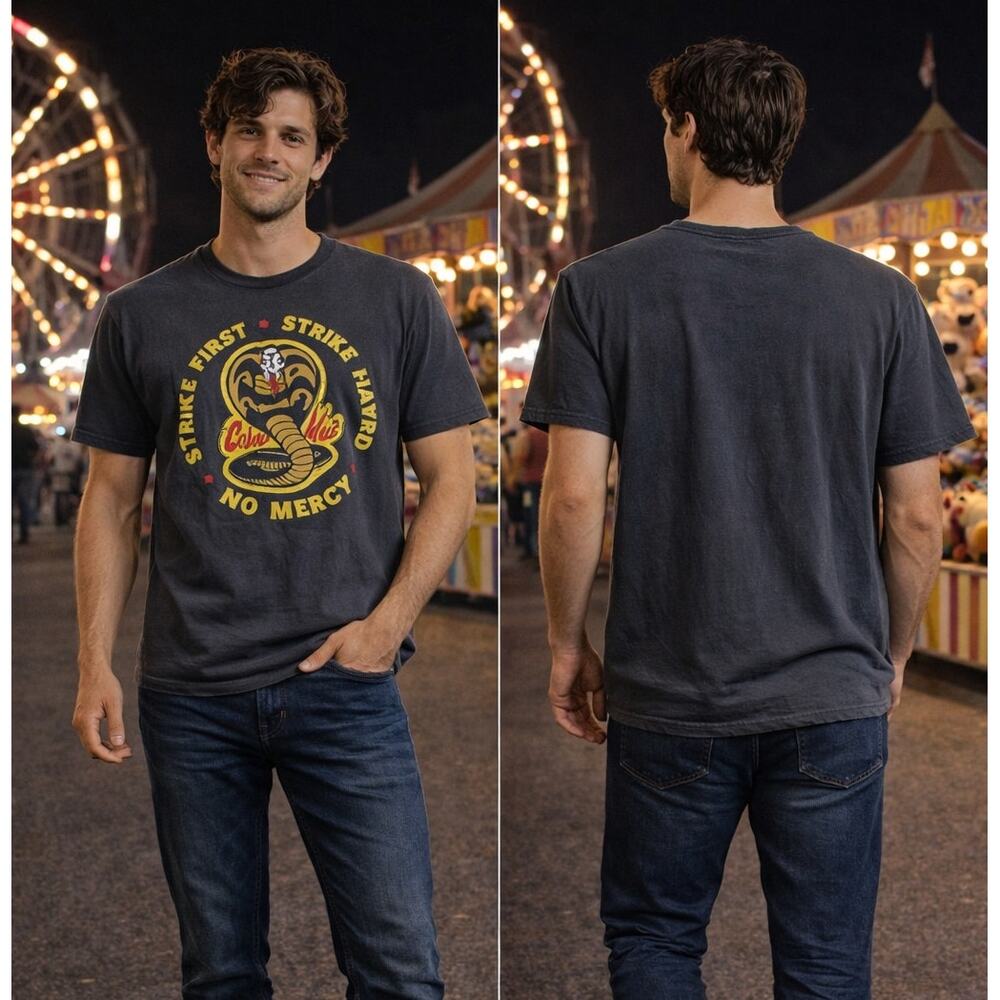 Cobra Kai Black T Shirt Men’s XXL 50-52 Karate Kid Graphic Tee